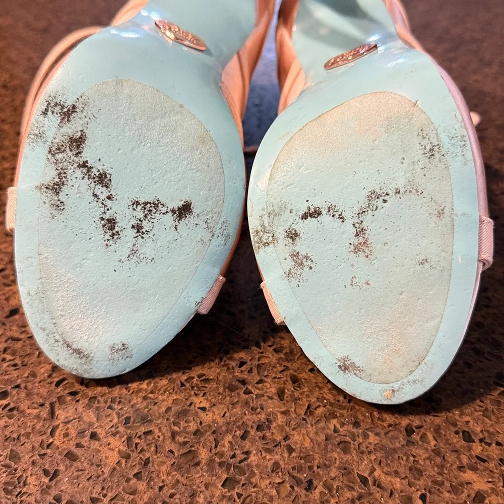 Blue by Betsey Johnson Mila caged champagne satin heels - Picture 8 of 10